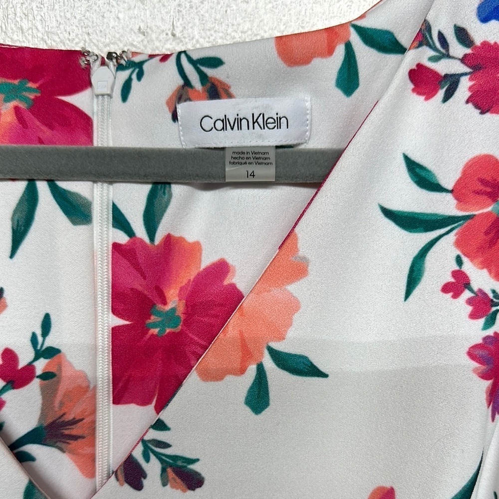 Calvin Klein Red and Pink Sleeveless Maxi Dress - Picture 2 of 15